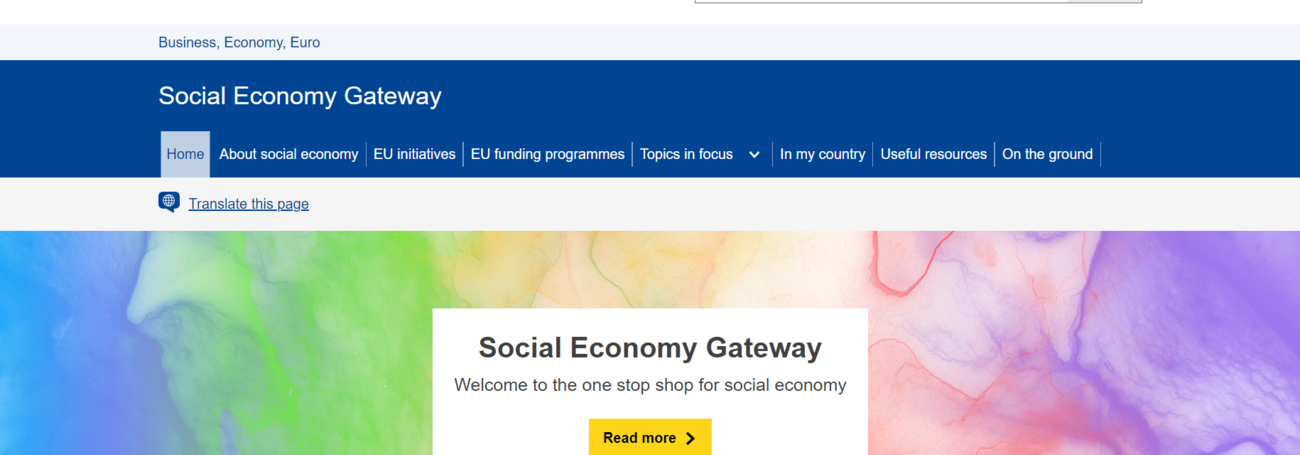 site EU 'Social Economy Gateway'